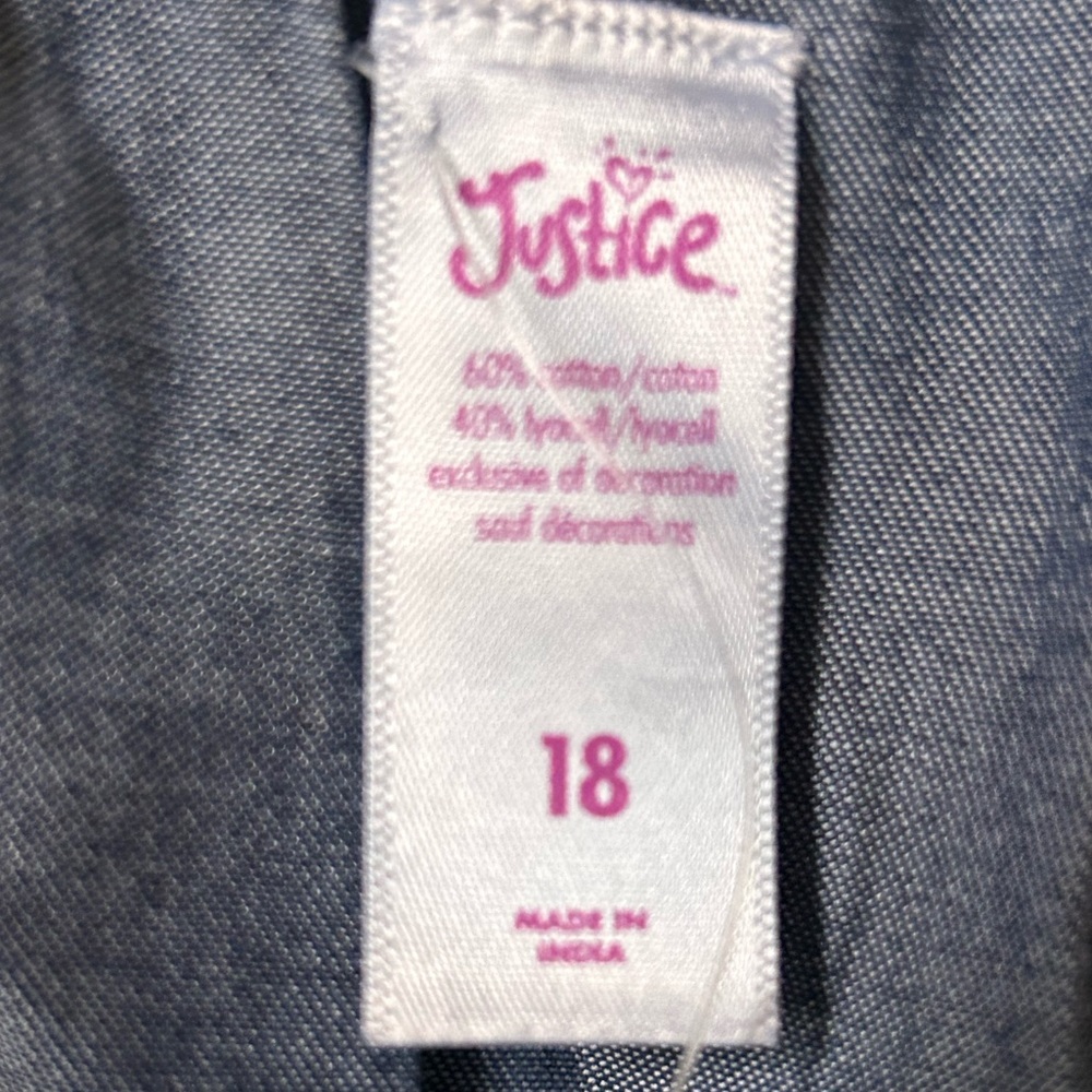 Justice Denim Dress (NWOT) - Size Girls 18 - Picture 3 of 3